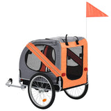 Pet Bike Trailer Orange and Grey - Side View
