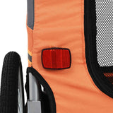 Pet Bike Trailer Orange and Grey - Top-Down View