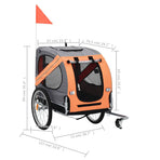 Pet Bike Trailer Orange and Grey