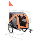 Pet Bike Trailer Orange and Grey - Rear View