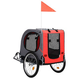 Pet Bike Trailer Red and Black - Side View