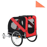 Pet Bike Trailer Red and Black - Side View