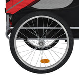 Pet Bike Trailer Red and Black - Top-Down View