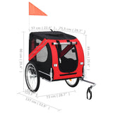 Pet Bike Trailer Red and Black - Close-Up Angle