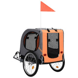 Pet Bike Trailer Orange and Grey - Side View