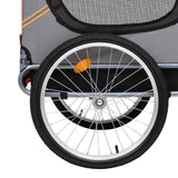 Pet Bike Trailer Orange and Grey - Top-Down View
