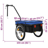 Bike Trailer/Hand Wagon 155x60x83 cm Steel Blue - Extra Image