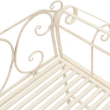 Garden Bench 132 cm Metal Antique White - 45-Degree Angle