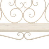 Garden Bench 132 cm Metal Antique White - Rear View