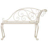 Garden Chaise Lounge 128 cm Metal Antique White - Front View