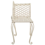 Garden Chaise Lounge 128 cm Metal Antique White - Side View