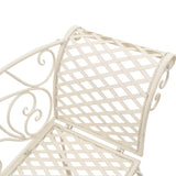 Garden Chaise Lounge 128 cm Metal Antique White - Top-Down View