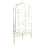 Garden Bench 95 cm Iron Antique White