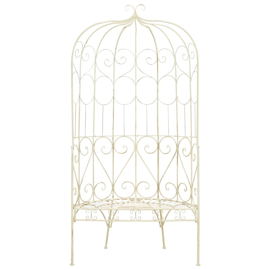 Garden Bench 95 cm Iron Antique White