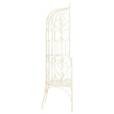 Garden Bench 95 cm Iron Antique White - Side View