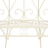 Garden Bench 95 cm Iron Antique White - 45-Degree Angle