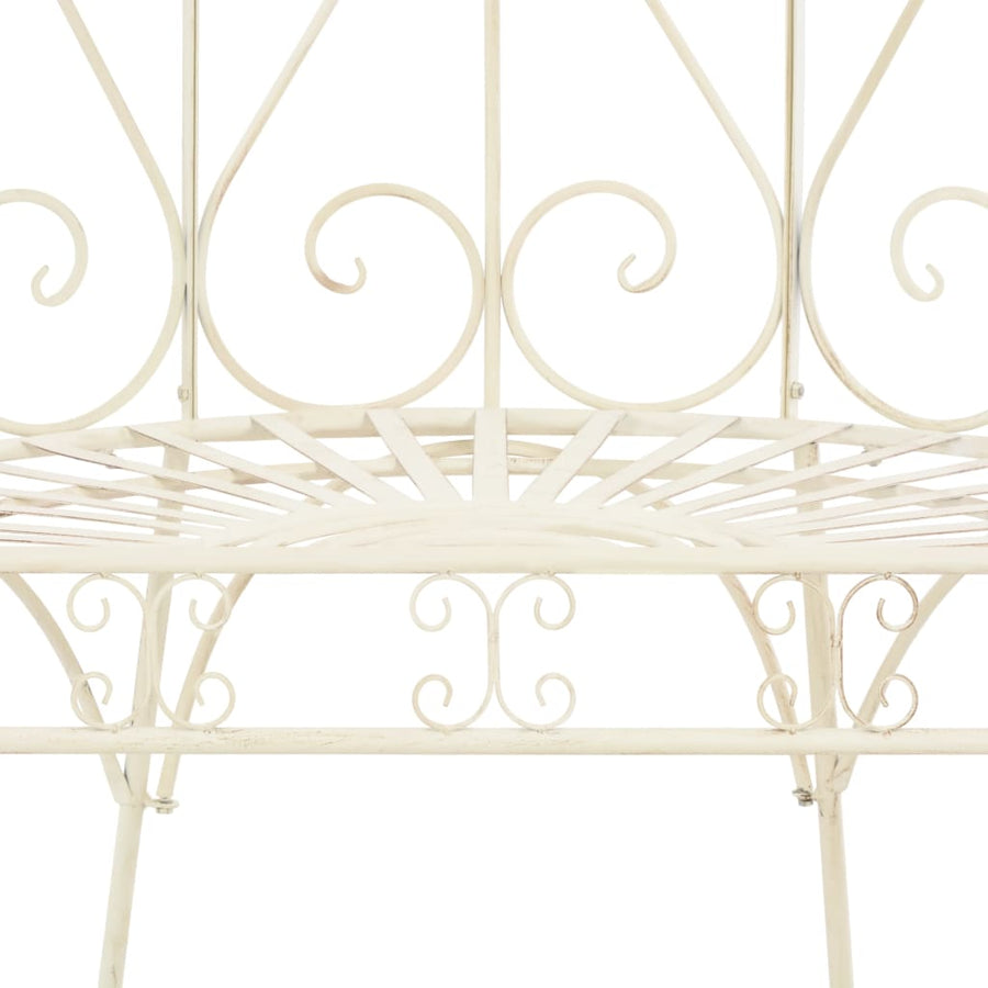 Garden Bench 95 cm Iron Antique White