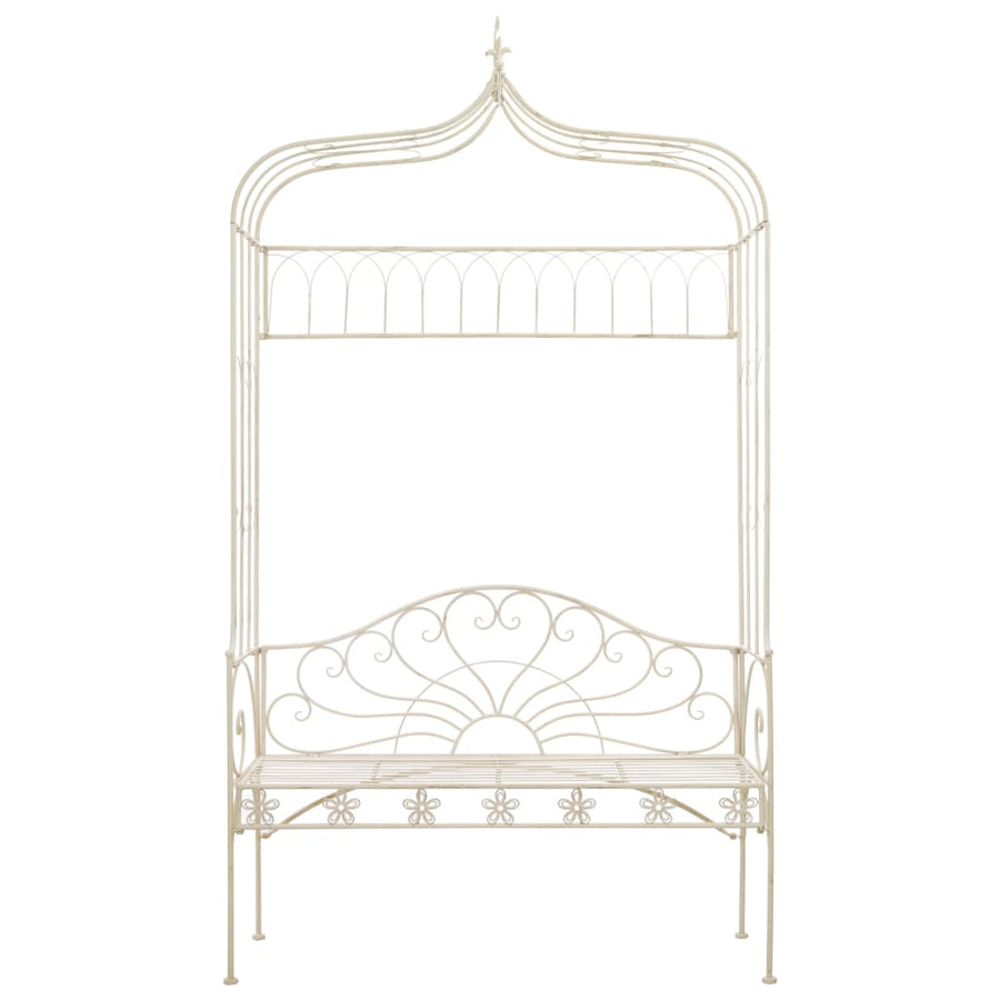 Garden Bench 122 cm Iron Antique White