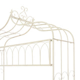 Garden Bench 122 cm Iron Antique White - Top-Down View
