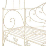 Garden Bench 122 cm Iron Antique White - 45-Degree Angle