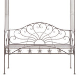 Garden Bench 122 cm Iron Antique Brown - 45-Degree Angle