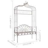 Garden Bench 122 cm Iron Antique Brown