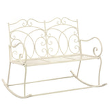 Garden Bench 104 cm Iron Antique White