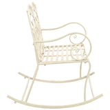 Garden Bench 104 cm Iron Antique White - Side View
