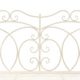 Garden Bench 104 cm Iron Antique White - Top-Down View