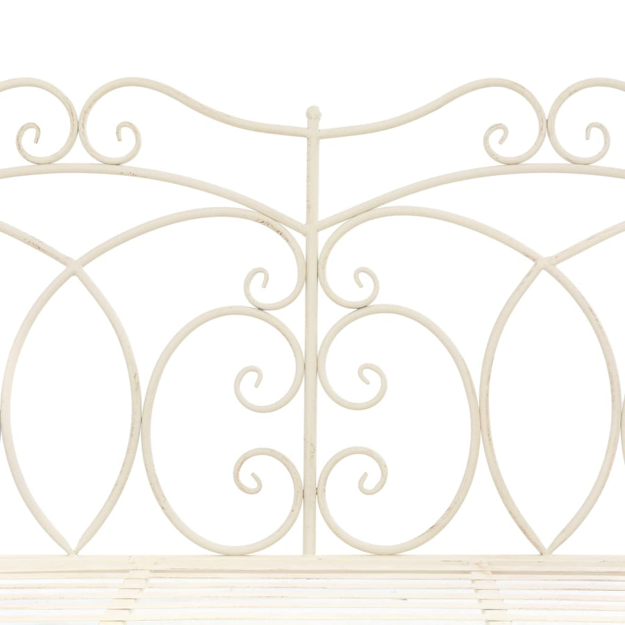 Garden Bench 104 cm Iron Antique White