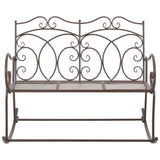 Garden Bench 104 cm Iron Antique Brown - Front View