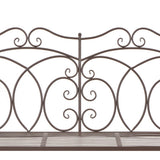 Garden Bench 104 cm Iron Antique Brown - Top-Down View