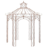 Garden Pavilion Antique Brown 3 m Iron - Front View