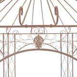 Garden Pavilion Antique Brown 3 m Iron - Side View