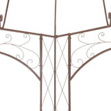 Garden Pavilion Antique Brown 3 m Iron - Top-Down View