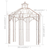 Garden Pavilion Antique Brown 3 m Iron - Rear View
