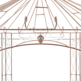 Garden Pavilion Antique Brown 4 m Iron
