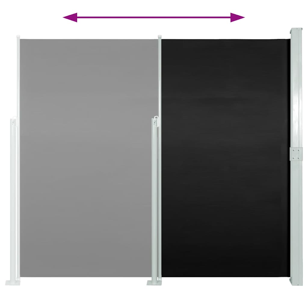 Retractable Side Awning 160 x 500 cm Black