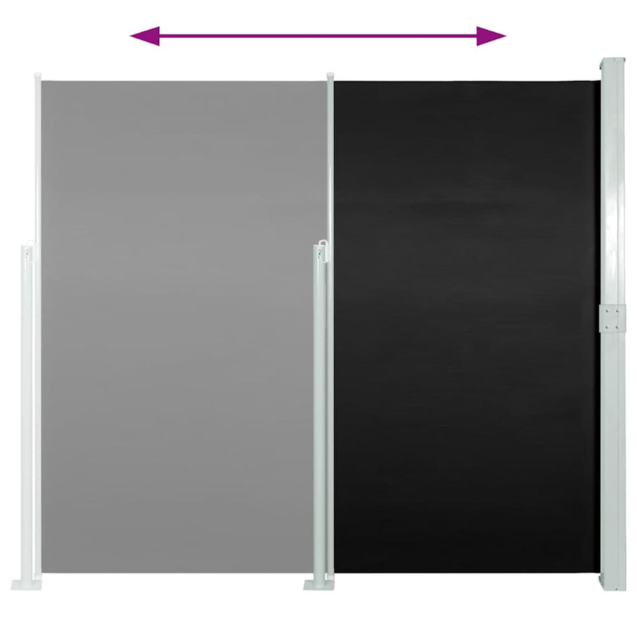Retractable Side Awning 160 x 514 cm Black