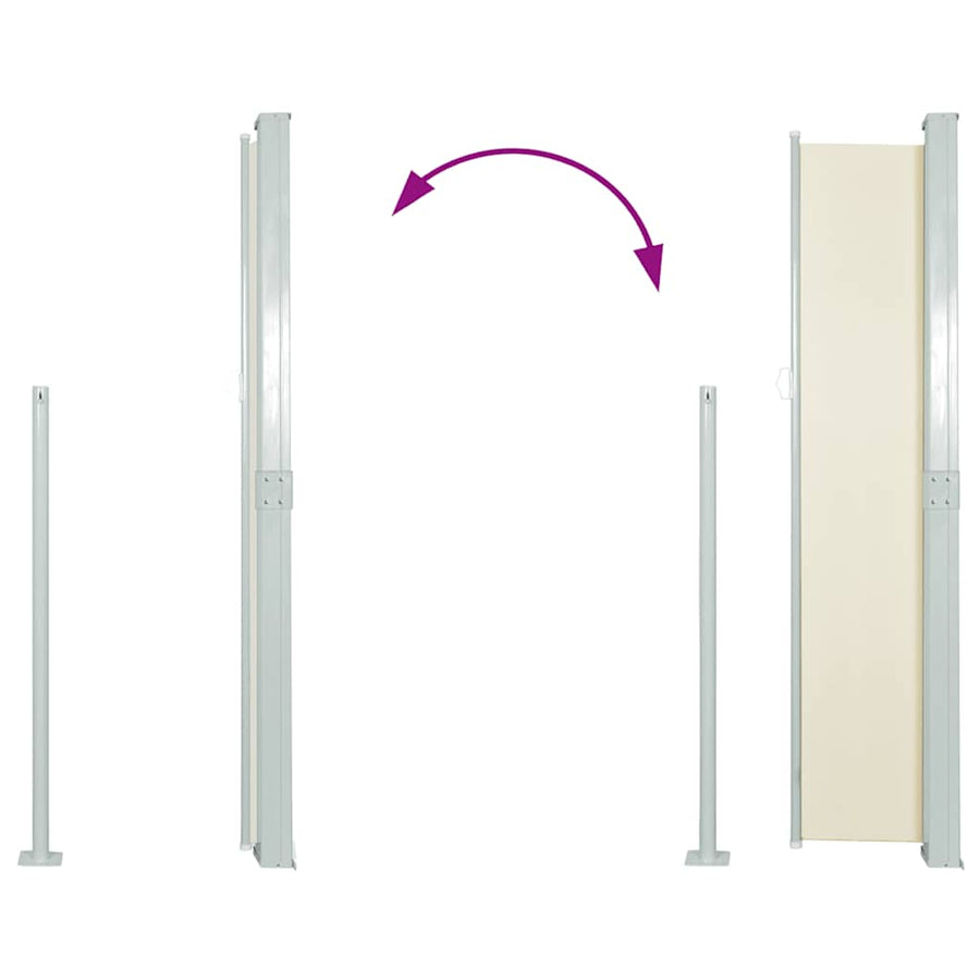 Retractable Side Awning 160 x 514 cm Cream