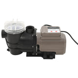 Pool Pump with Timer Black 0.25 HP 8000 L/h - Front View