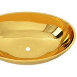 Wash Basin 40x33x13.5 cm Ceramic Gold - Top-Down View