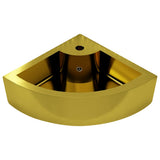 Wash Basin with Overflow 45x32x12.5 cm Ceramic Gold - Side View