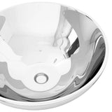 Wash Basin 32.5x14 cm Ceramic Silver - Side View