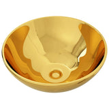 Wash Basin 32.5x14 cm Ceramic Gold - Front View