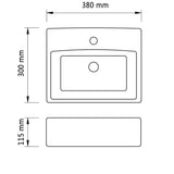Wash Basin with Faucet Hole 38x30x11.5 cm Ceramic Gold - Rear View