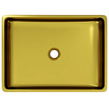 Wash Basin 41x30x12 cm Ceramic Gold - 45-Degree Angle