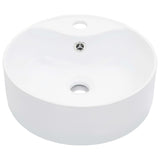 Wash Basin with Overflow 36x13 cm Ceramic White - Front View
