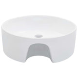 Wash Basin with Overflow 36x13 cm Ceramic White - Side View