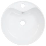 Wash Basin with Overflow 36x13 cm Ceramic White - Top-Down View